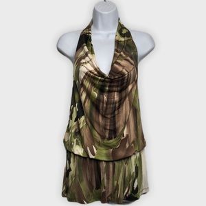Boutique Camo Cowl Neck Tunic Top Medium